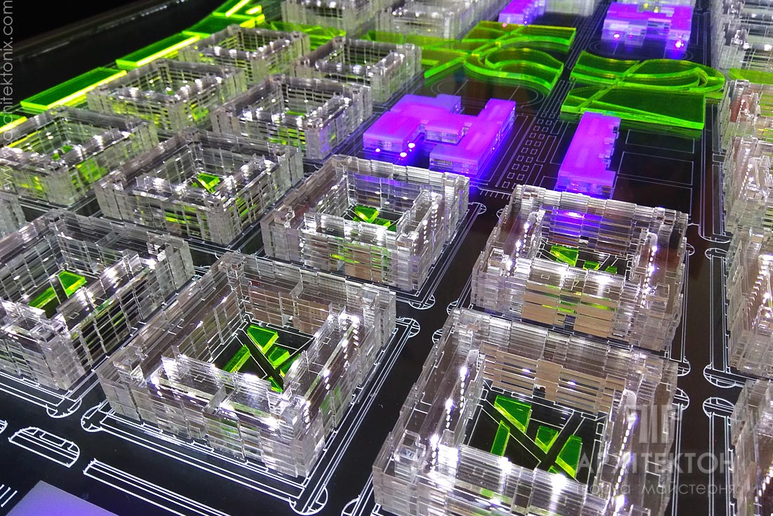 Urban planning model of Transparent acrylic kiyv-6